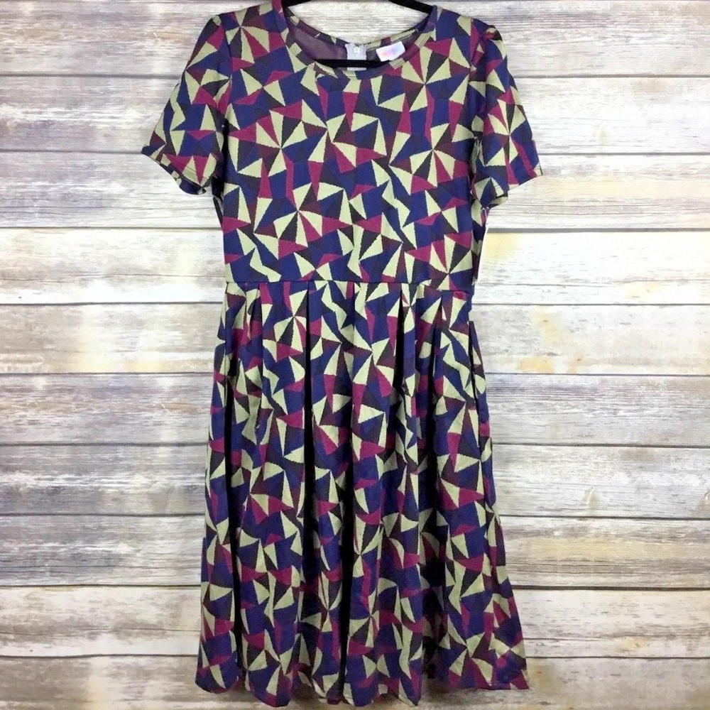 Lularoe Amelia Geometric Print Dress - XL - NWT